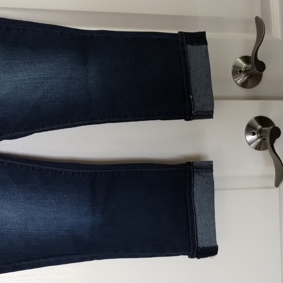 Signature Levi's Modern Capri denim jeans size 10 blue cuffed cropped short - Picture 2 of 12